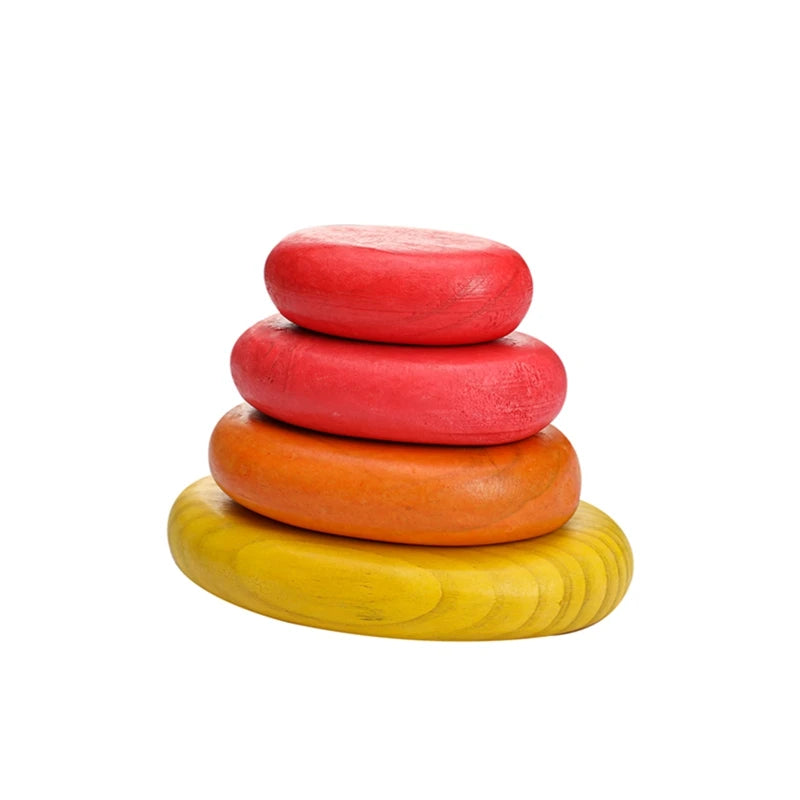Montessori Inspired BPA-Free Wooden Rainbow Stacking Blocks - Safe Educational Toy for Kids - Best in uk