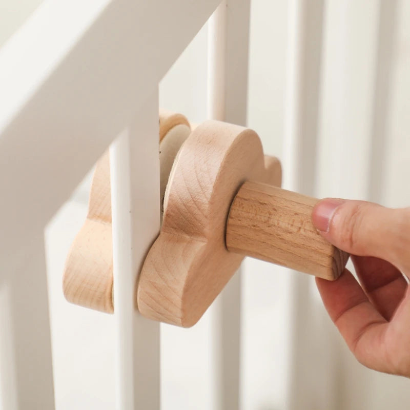 Baby Wooden Crib Mobile Holder – Cloud Shape Rattle Toy Arm