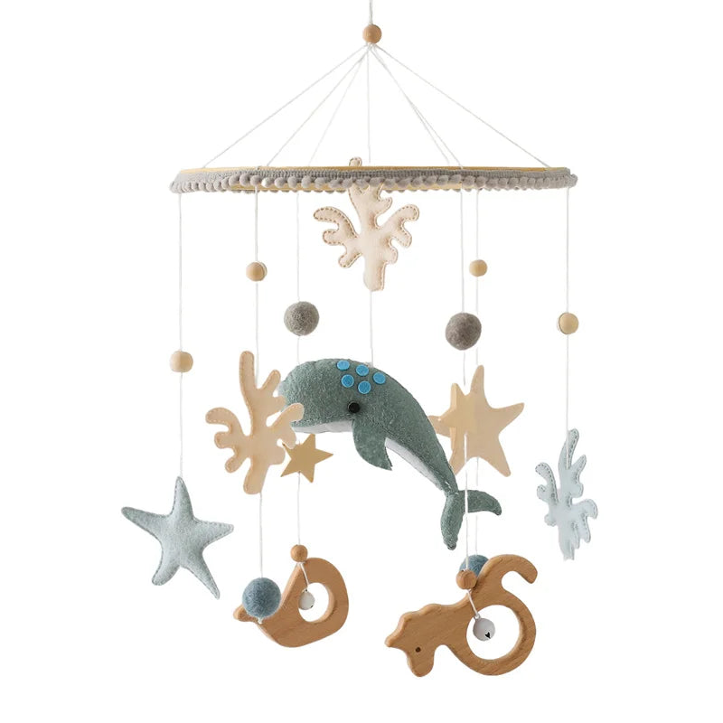 Baby Wooden Crib Mobile – Musical Bed Bell Rattle Toy Gift