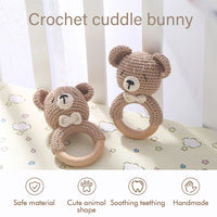 Crochet Bunny Baby Rattle & Teether | Wooden Toys