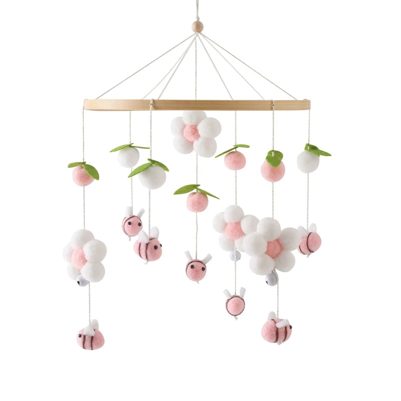 Baby Wooden Crib Mobile – Musical Bed Bell Rattle Toy Gift