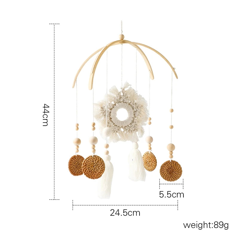 Baby Crib Mobile with Wooden Rabbit | Musical Bed Bell Toy