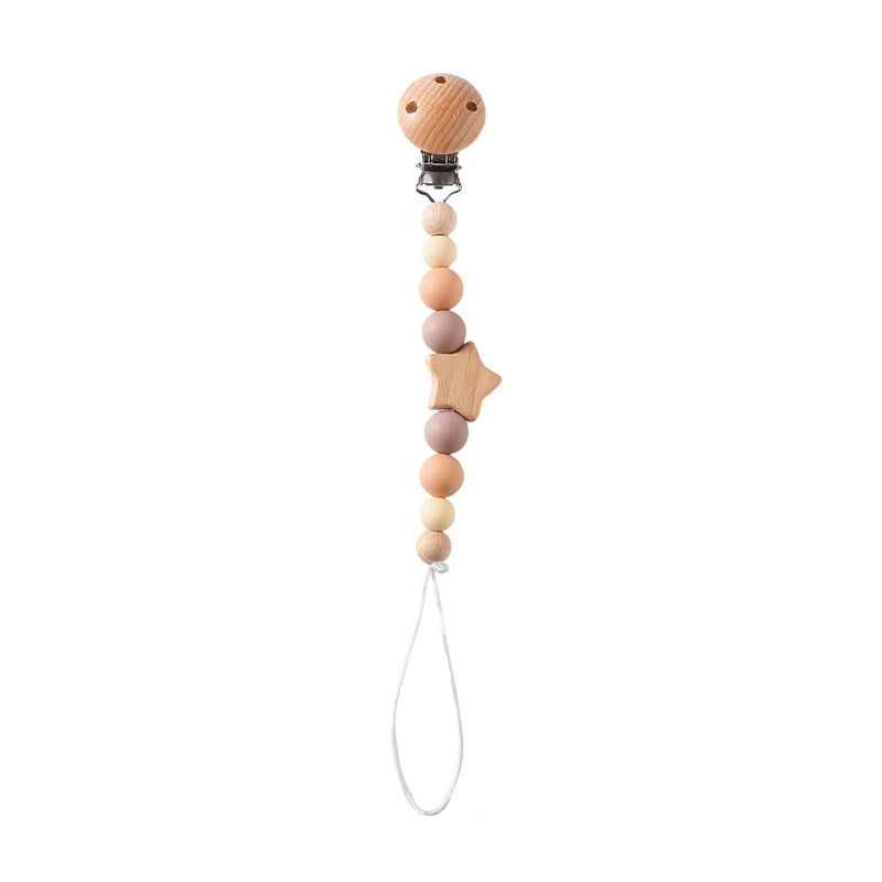 Wooden Personalized Baby Pacifier Clip – BPA Free, Teething Gift