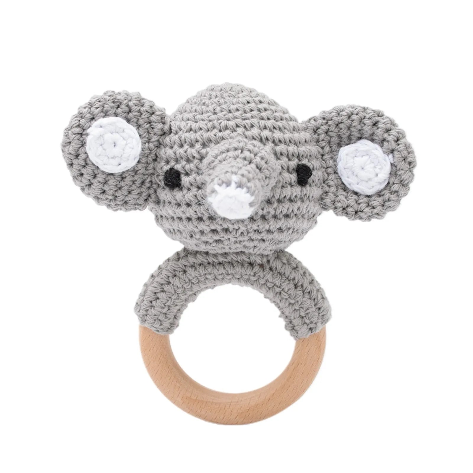 Crochet Bunny Baby Rattle & Teether | Wooden Toys
