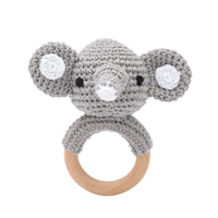 Crochet Bunny Baby Rattle & Teether | Wooden Toys