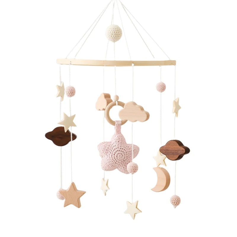 Baby Wooden Crib Mobile – Musical Bed Bell Rattle Toy Gift