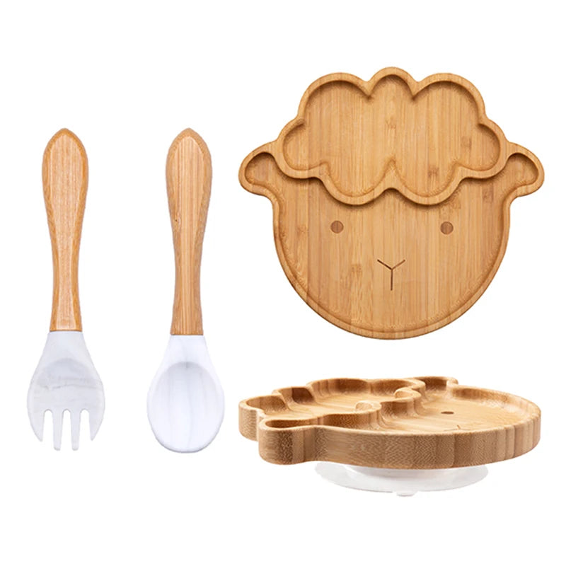 Bamboo Baby Feeding Set - Plates, Fork & Spoon | BPA Free