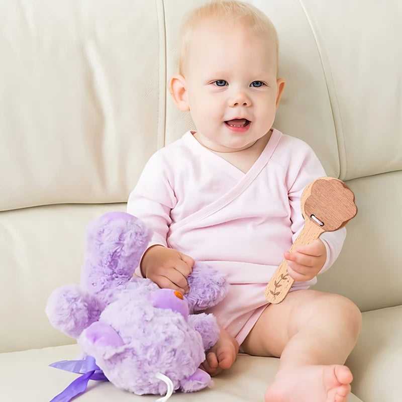 Wooden Montessori Bear Rattle – BPA Free Teething Toy for Babies