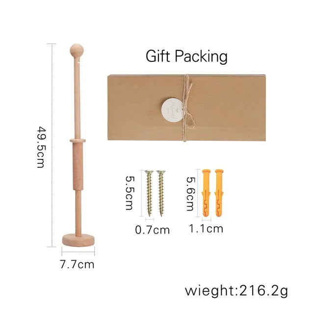 Baby Wooden Crib Mobile & Rattle Toy – Musical Bed Bell for Newborns
