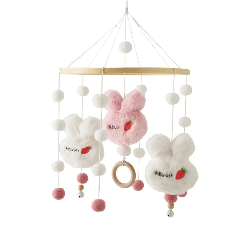 Wooden Baby Mobile – Bear, Moon & Stars Crib Toy | Soft Felt