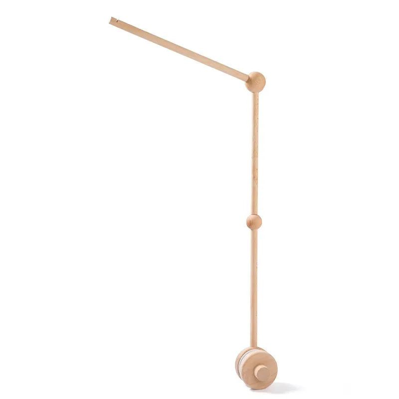 Wooden Baby Crib Mobile with Teddy Bear & Rabbit – Musical Rattle Toy