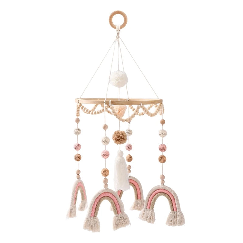 Baby Crib Mobile with Wooden Rabbit | Musical Bed Bell Toy