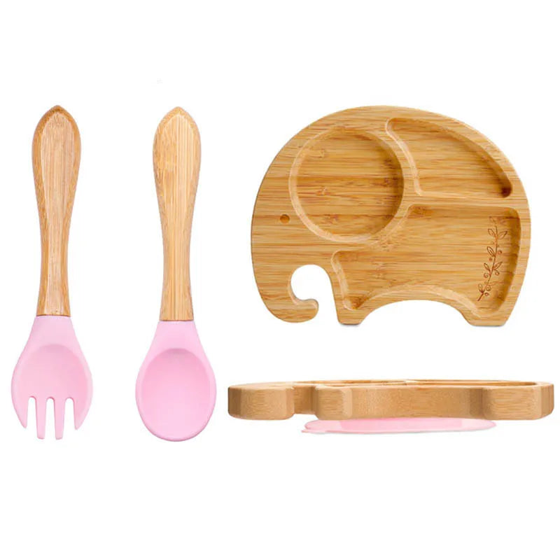 Bamboo Baby Feeding Set - Plates, Fork & Spoon | BPA Free