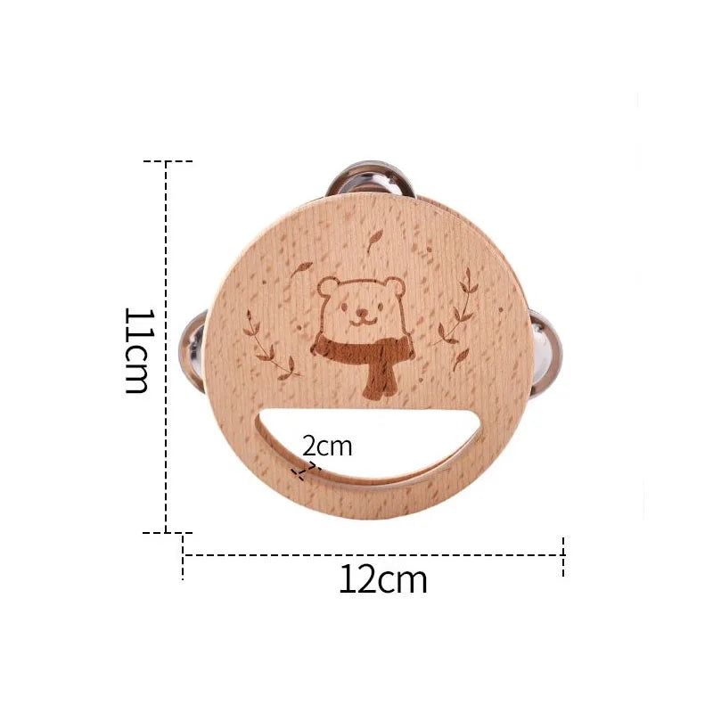 Montessori Wooden Musical Toys for Kids – Drum, Xylophone, Rattle