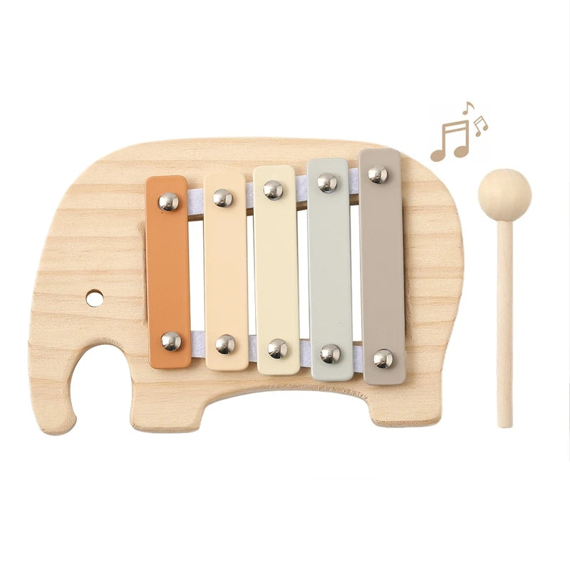 Montessori Wooden Musical Toys for Kids – Drum, Xylophone, Rattle