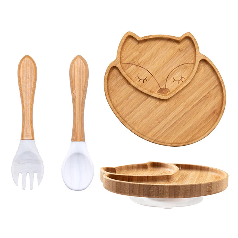 Bamboo Baby Feeding Set - Plates, Fork & Spoon | BPA Free