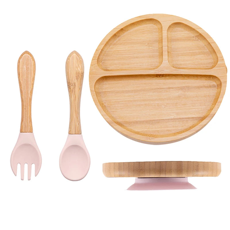 Bamboo Baby Feeding Set - Plates, Fork & Spoon | BPA Free