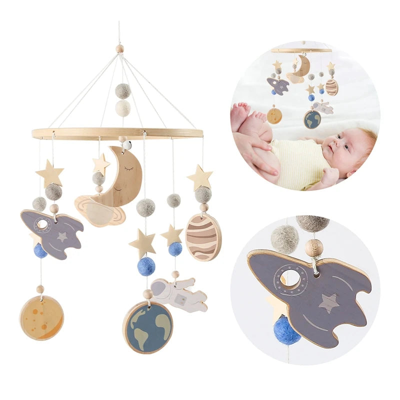 Custom Baby Mobile Rattle – Personalized Name, Musical Bed Bell Gift