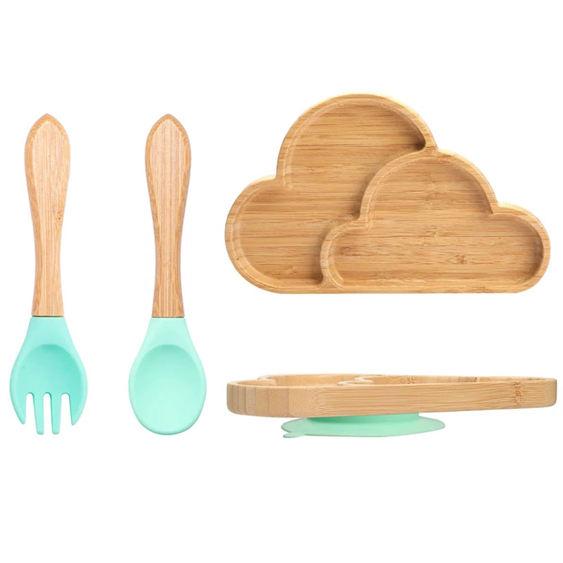 Bamboo Baby Feeding Set - Plates, Fork & Spoon | BPA Free