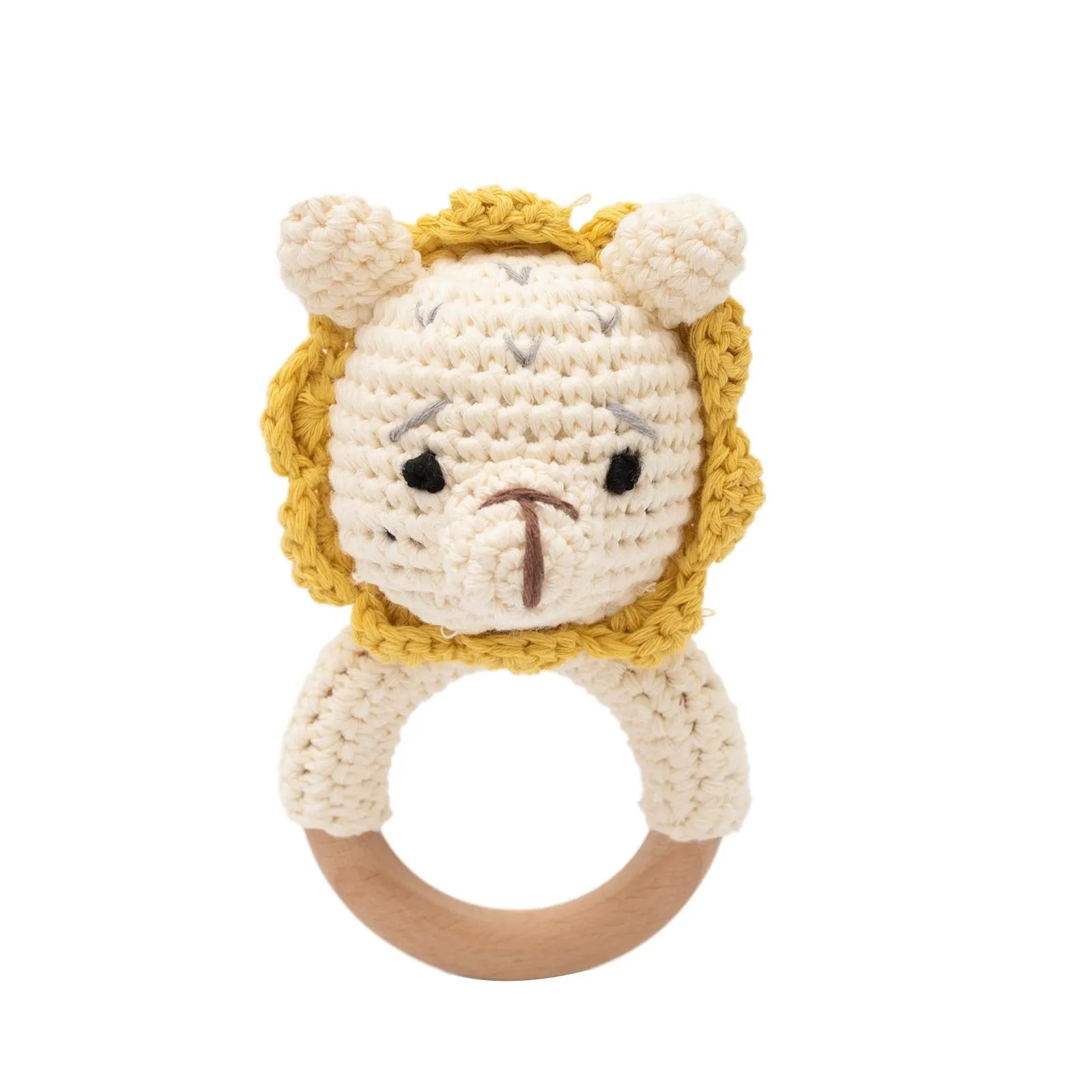 Crochet Bunny Baby Rattle & Teether | Wooden Toys