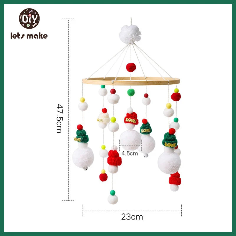 Wooden Baby Mobile – Bear, Moon & Stars Crib Toy | Soft Felt