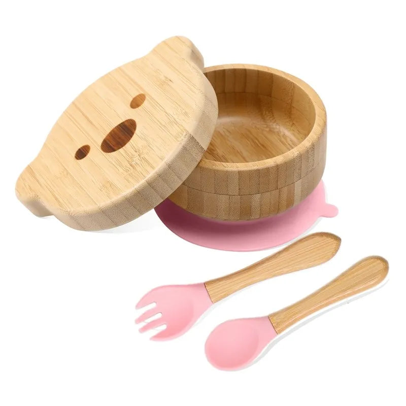 Bamboo Baby Tableware Set – BPA-Free, Non-Slip Feeding Dishes