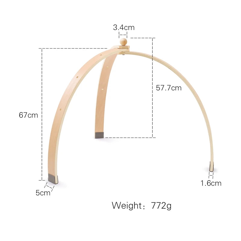 Montessori Wooden Baby Gym Frame – Sensory Rattle Toys Set