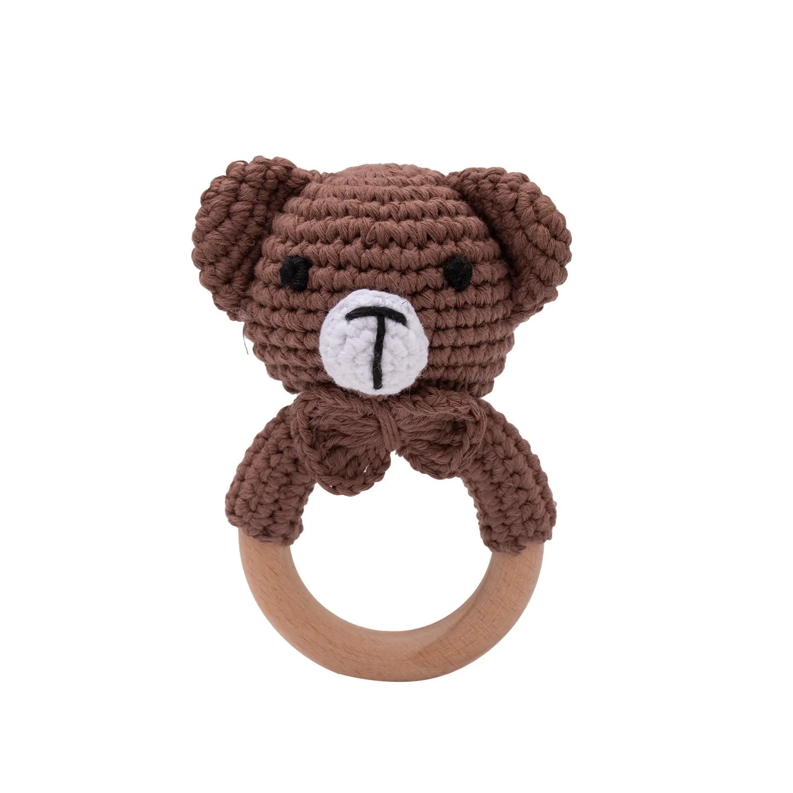 Crochet Bunny Baby Rattle & Teether | Wooden Toys