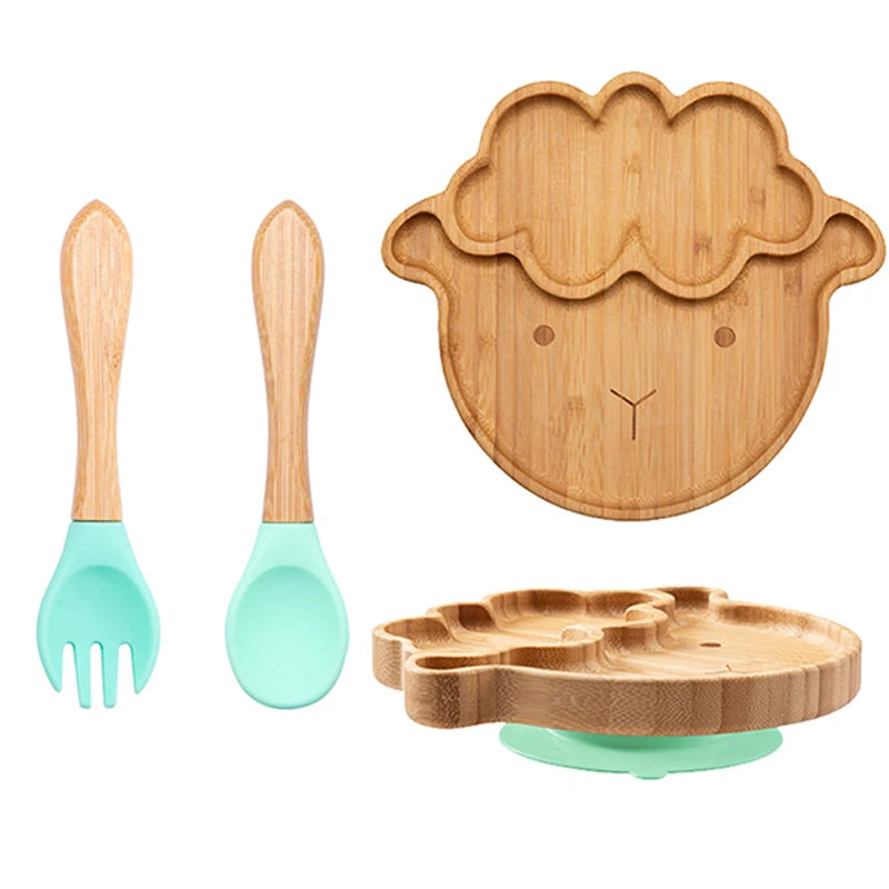 Bamboo Baby Feeding Set - Plates, Fork & Spoon | BPA Free