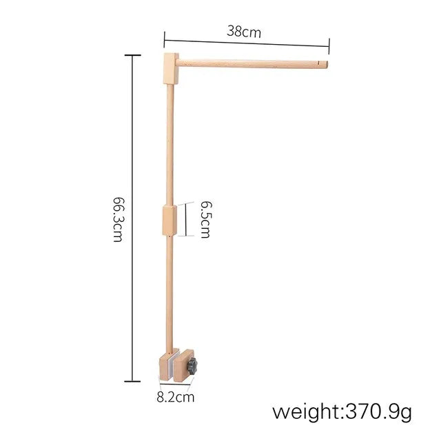 Baby Wooden Crib Mobile & Rattle Toy – Musical Bed Bell for Newborns
