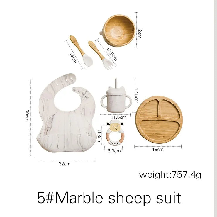Bamboo Baby Tableware Set – BPA-Free, Non-Slip Feeding Dishes