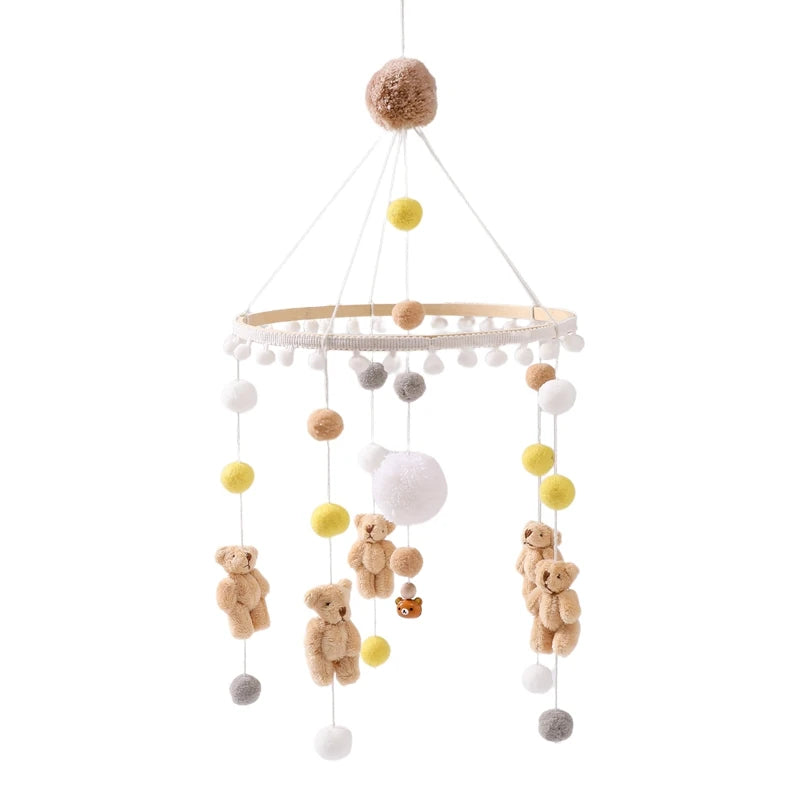 Baby Crib Mobile with Wooden Rabbit | Musical Bed Bell Toy