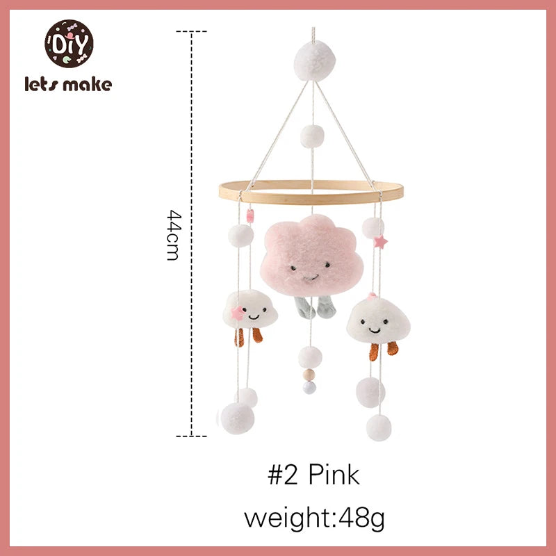 Wooden Baby Mobile – Bear, Moon & Stars Crib Toy | Soft Felt
