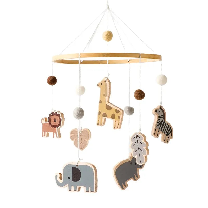 Wooden Baby Crib Mobile with Music Box – Teddy Bear Rattle Toy