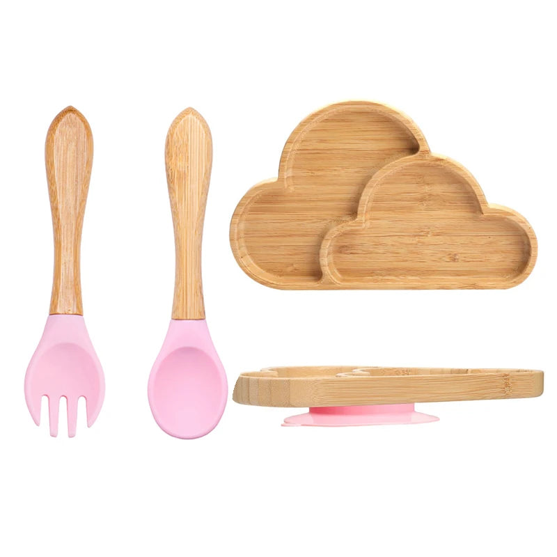 Bamboo Baby Feeding Set - Plates, Fork & Spoon | BPA Free