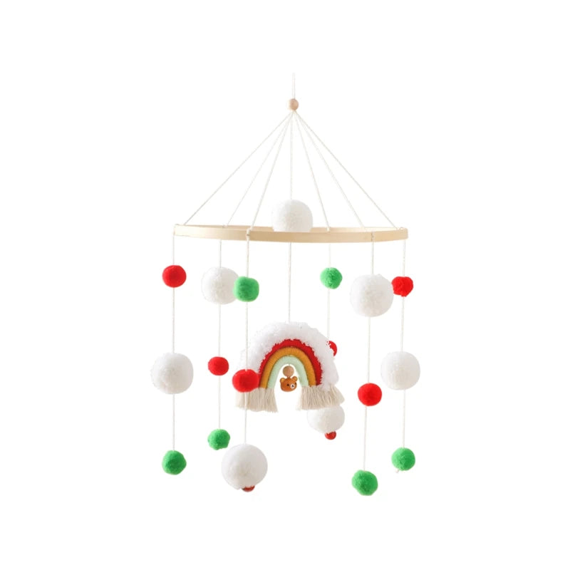 Wooden Baby Crib Mobile – Soft Felt Hot Air Balloon Bed Bell Toy