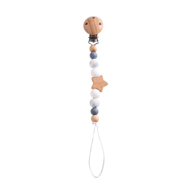 Wooden Personalized Baby Pacifier Clip – BPA Free, Teething Gift