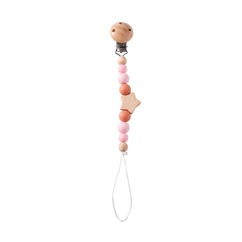 Wooden Personalized Baby Pacifier Clip – BPA Free, Teething Gift