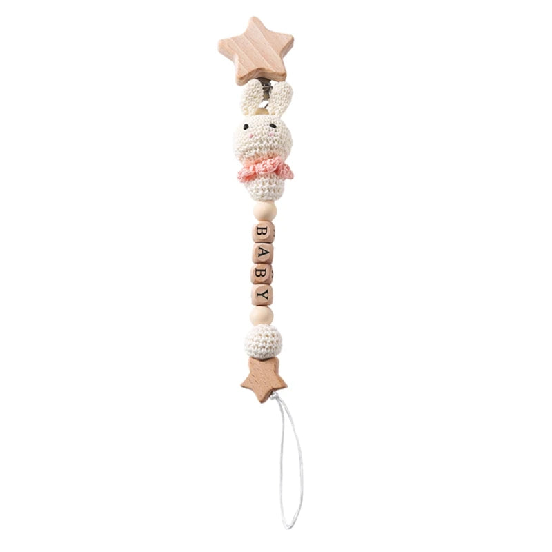 Wooden Personalized Baby Pacifier Clip – BPA Free, Teething Gift