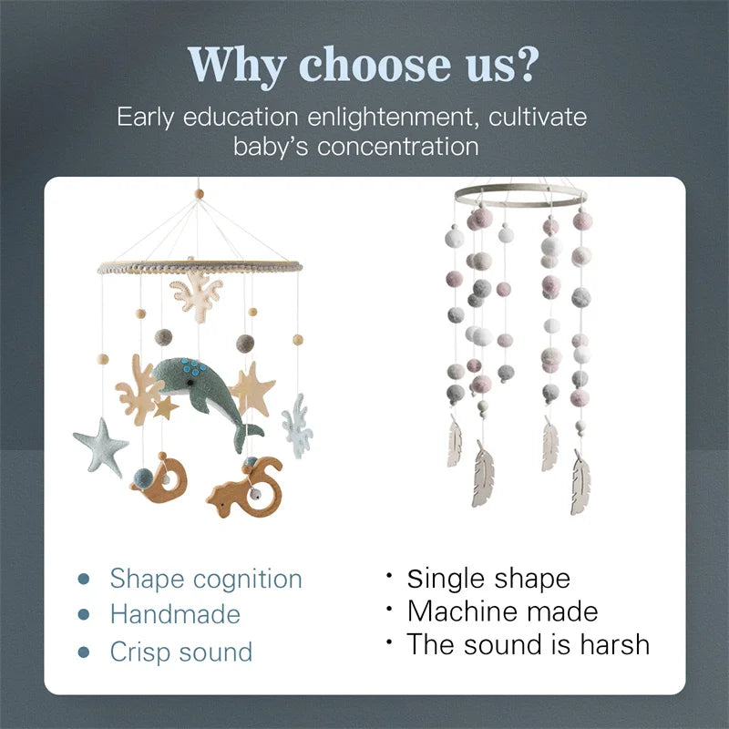 Ocean Mobile Baby Rattle - Wooden Crib Toys & Gifts