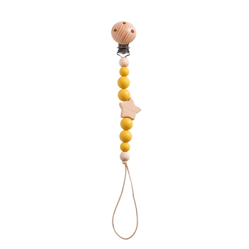 Wooden Personalized Baby Pacifier Clip – BPA Free, Teething Gift