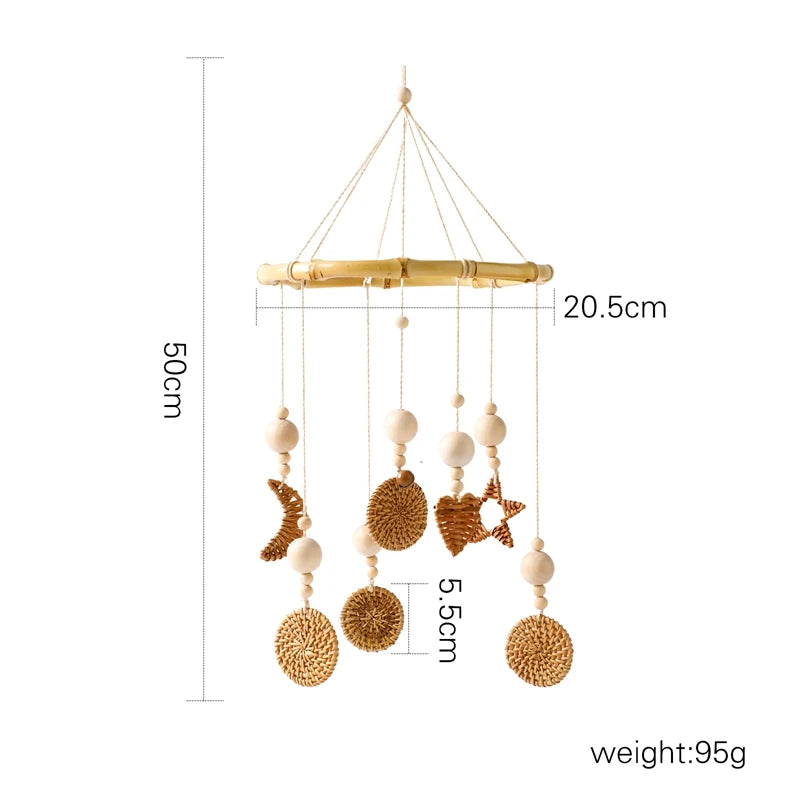 Baby Crib Mobile with Wooden Rabbit | Musical Bed Bell Toy