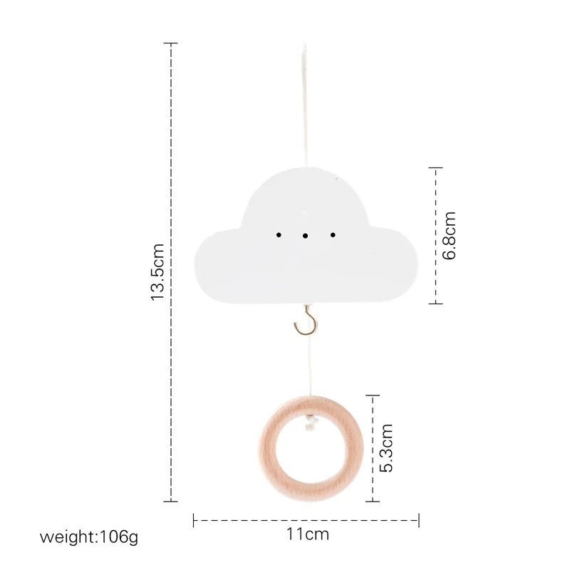 Baby Crib Mobile with Wooden Rabbit | Musical Bed Bell Toy