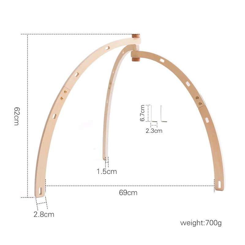 Baby Wooden Play Gym with Rattle Toys – Montessori Sensory Set