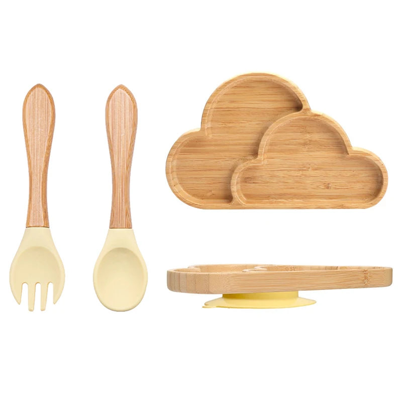 Bamboo Baby Feeding Set - Plates, Fork & Spoon | BPA Free