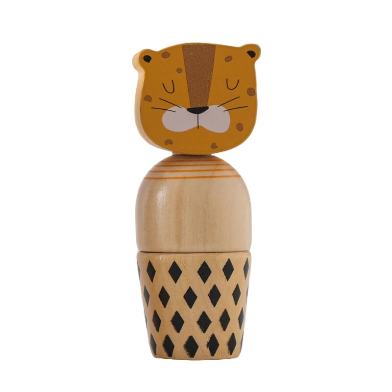 Wooden Montessori Bear Rattle – BPA Free Teething Toy for Babies