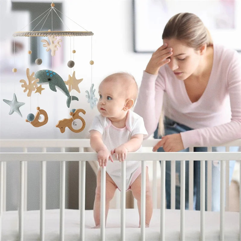 Ocean Mobile Baby Rattle - Wooden Crib Toys & Gifts