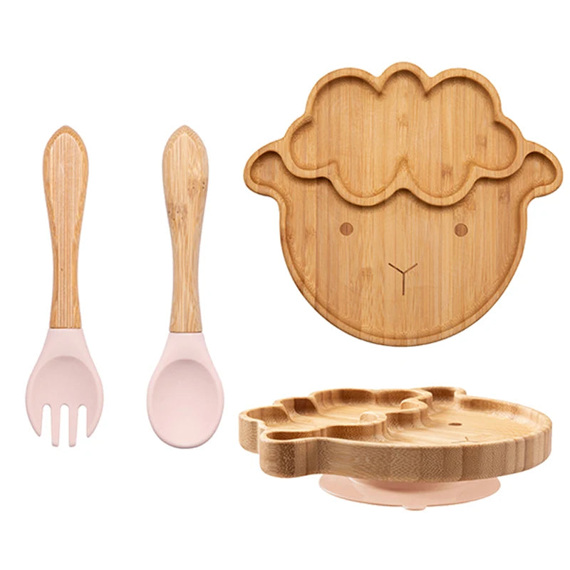Bamboo Baby Feeding Set - Plates, Fork & Spoon | BPA Free