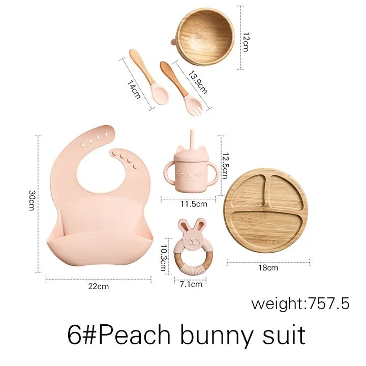 Bamboo Baby Tableware Set – BPA-Free, Non-Slip Feeding Dishes