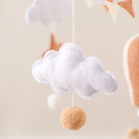 Wooden Baby Crib Mobile – Soft Felt Hot Air Balloon Bed Bell Toy